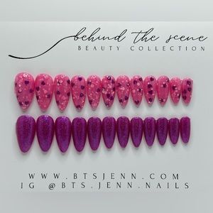 Floating Hearts Gel Press On Nails